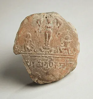 Tools And Equipment Prints: Seal Impression with Shri Lakshmi Lustrated by Elephants (Gaja-Lakshmi)