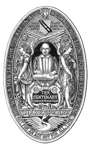 Bard Prints: The Seal of the National Shakspeare Committee, 1864. Creator: Unknown