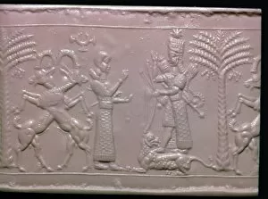 Date Palm Gallery: Seal showing the goddess Ishtar, Neo-Assyrian, c720-c700 BC