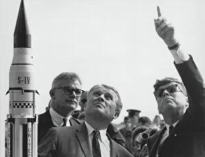 Engineering Prints: Seamans, von Braun and President Kennedy at Cape Canaveral, Florida, USA, 1963