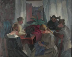Caven Alvar Prints: Seamstress, 1920. Creator: Alvar Cawén