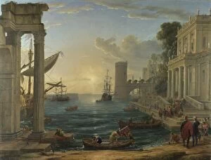 Queen Of Sheba Gallery: Seaport with the Embarkation of the Queen of Sheba, 1648. Artist: Lorrain, Claude (1600-1682)