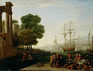 A Seaport at Sunset, 1643. Creator: Claude Lorrain