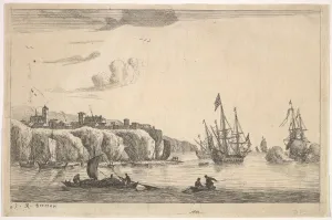 Nooms Prints: Seaport with Village on a Cliff, 17th century. Creator: Reinier Zeeman