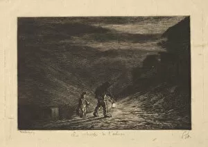Charles Francois Daubigny Collection: The Search for an Inn, 1861. Creator: Charles Francois Daubigny