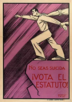 San Sebastian Prints: No seas suicida !Vota el estatuto! (Don't Opt for Suicide)