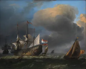 Seascape with Dutch Men-of-War and Fishing Boats, 1646-1708. Creator: Ludolf Backhuysen I