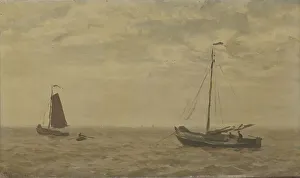 Seascape with fishing boats, 1910. Creator: Willem Bastiaan Tholen