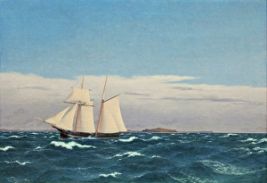 Voyage Prints: Seascape with the island of Hjelm and the coast of Jutland
