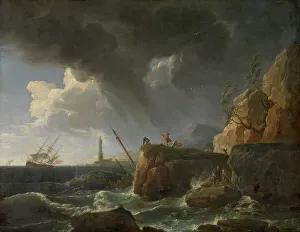 Shipwrecked Prints: Seascape, mid-late 18th century. Creator: Claude-Joseph Vernet
