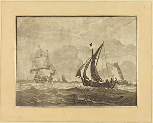 Etching And Aquatint Prints: Seascape, published 1782. Creator: Regina Schönecker