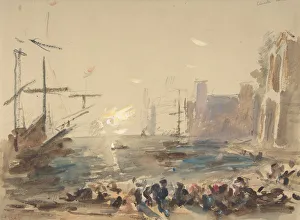 Brabazon Hercules Brabazon Gallery: Seascape (recto); Indecipherable sketch (verso), 1840-1906