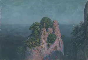 Czlder Prints: Seascape with Rocks, early 20th century. Creator: Dezider Czolder