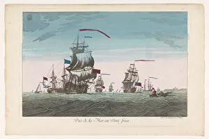 Daumont Jean Francois Prints: Seascape with ships and boats in the wind, 1745-1775. Creator: Unknown