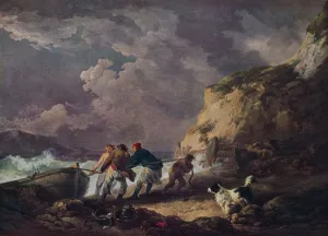 Seashore: Fishermen Hauling in a Boat, 1791. Artist: George Morland