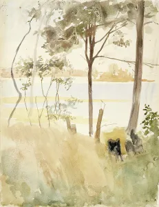 Haikko Porvoo Uusimaa Finland Prints: Seashore at Haikko in Autumn, c1890s. Creator: Albert Edelfelt