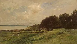 Shore Prints: Seashore at Villerville, 1875. Creator: Charles Francois Daubigny