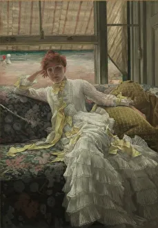James Tissot Collection: Seaside (July: Specimen of a Portrait), 1878. Creator: James Tissot (French, 1836-1902)