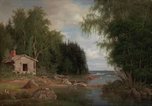 Storage Prints: Seaside Landscape, View from Lehtisaari, 1867. Creator: Magnus von Wright