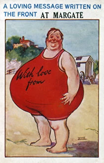 Obese Gallery: A seaside postcard from Margate, Kent, 20th century