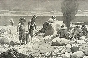 Harpers Weekly Prints: Seaside Sketches - A Clam-bake, 1873. Creator: Unknown
