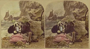 Courtship Prints: Seaside Sketches. A Smack Amongst The Rocks