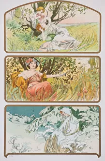 Mucha Gallery: Three Seasons, c. 1898. Creator: Mucha, Alfons Marie (1860-1939)