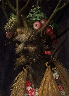 Fruit Collection: Four Seasons in One Head, c. 1590. Creator: Giuseppe Arcimboldi