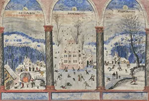 Ladies Prints: The Four Seasons: Winter months, End of 17th-Early 18th cen. Creator: Anonymous