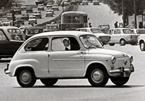 Spain Community Of Madrid Prints: Seat 600 circulating by the Alcala street, 1972