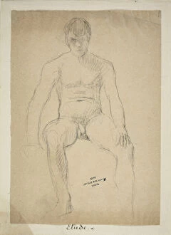 Seated Academic Nude, 1850/60. Creator: Jules Elie Delaunay