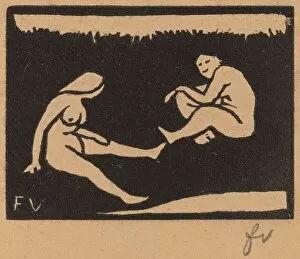 Lix Edouard Vallotton Gallery: Two Seated Bathers (Deux baigneuses assises), 1893. Creator: Félix Vallotton