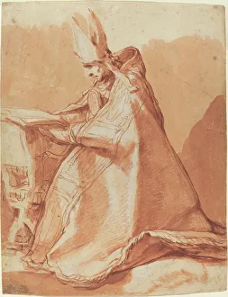 Bloemaert Abraham Prints: Seated Bishop. Creator: Abraham Bloemaert