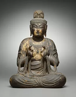 Gold Leaf Collection: Seated Bodhisattva, 8th century. Creator: Unknown