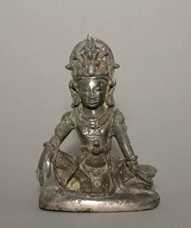 Bosatsu Collection: Seated Bodhisattva Maitreya, Pyu period, 7th century. Creator: Unknown