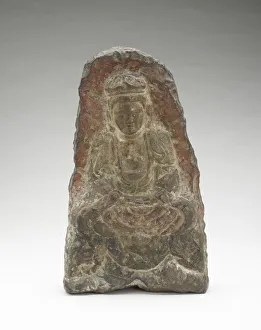 Qi Dynasty Prints: Seated bodhisattva, Period of Division, 550-577. Creator: Unknown