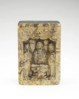 Seated Buddha with bodhisattvas (obverse); Seated Buddha Seated Buddha with bodhisattvas (obverse); Seated Buddha