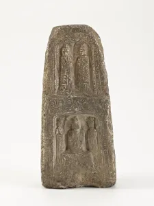 Seated Buddhas, bodisattva (Samantabhadra) with elephant..., Period of Division, 386-535 Seated Buddhas, bodisattva (Samantabhadra) with elephant..., Period of Division, 386-535