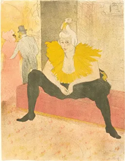 Fin De Siecle Prints: Seated Clowness (La Clownesse assise), 1896. Creator: Henri de Toulouse-Lautrec