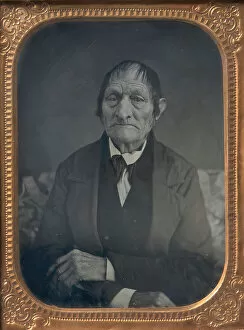 Dickensian Gallery: Seated Elderly Man with Arms Crossed, 1850s. Creator: Unknown