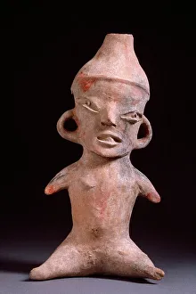 Mesoamerica Prints: Seated Female, 1400-950 B.C.. Creator: Unknown