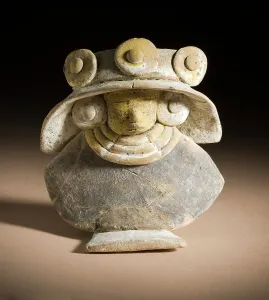 Slip Painted Ceramic Prints: Seated Female Figure, between 250 and 450. Creator: Unknown
