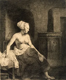 Human Prints: Seated Female Nude, 1658. Artist: Rembrandt Harmensz van Rijn