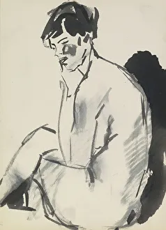 Short Hair Prints: Seated Female Nude, c.1915-1934. Creator: Isaac Lazerus Israels