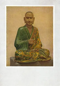Lohan Prints: Seated Figure of a Lohan - T Ang Dynasty, c7th to 10th century AD, (1936)