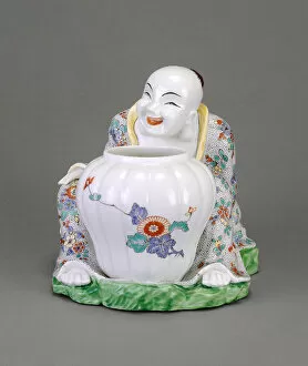Tin Glazed Collection: Seated Figure and Potpourri Vase, Chantilly, c. 1740. Creator