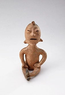 Clay Prints: Seated figure (raingod), 1880-1910. Creator: Unknown