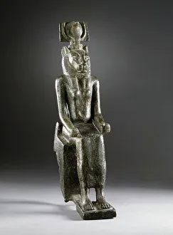 Regal Prints: Seated Figurine of Goddess Wadjet, 26th Dynasty (664-525 BCE). Creator: Unknown