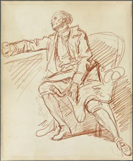 Greuse Jean Baptiste Prints: Seated Gentleman, c. 1769. Creator: Jean-Baptiste Greuze