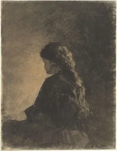 Hunt William Morris Prints: Seated Girl, c. 1875. Creator: William Morris Hunt